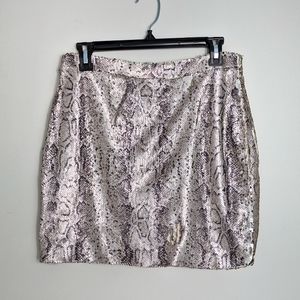 Olivaceous Sequin Snakeskin/gold reversible skirt